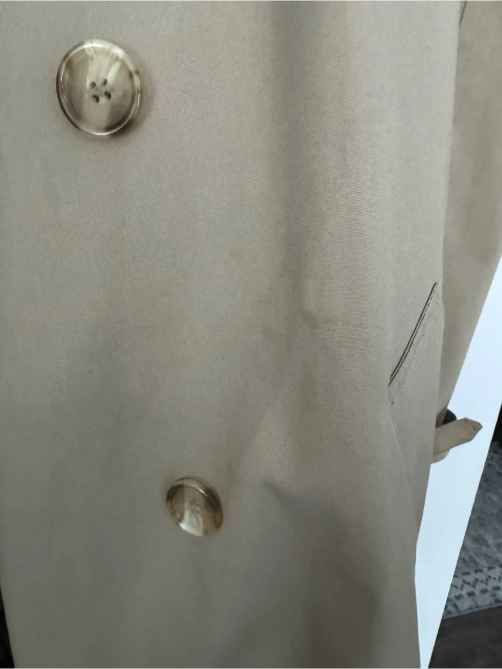 Classic Trench Coat with Check Lining - Tan Collar